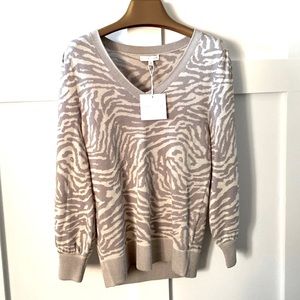 Anna Cate • Amy Zebra Print Grey Sweater • NWT • M